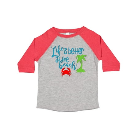 

Inktastic Life is Better at the Beach Crab and Palm Tree Gift Toddler Boy or Toddler Girl T-Shirt