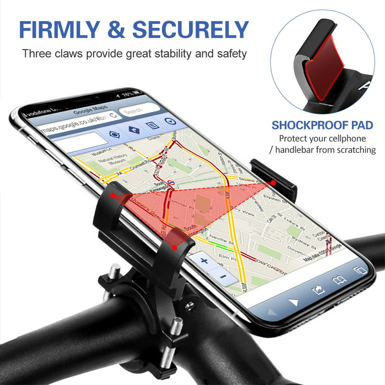 Bike Phone Holder, Motorcycle Phone Mount by LIFETWO - Adjustable Handlebar  of Motorcycle Phone Mount for Electric, Mountain, Scooter, and Dirt Bikes 