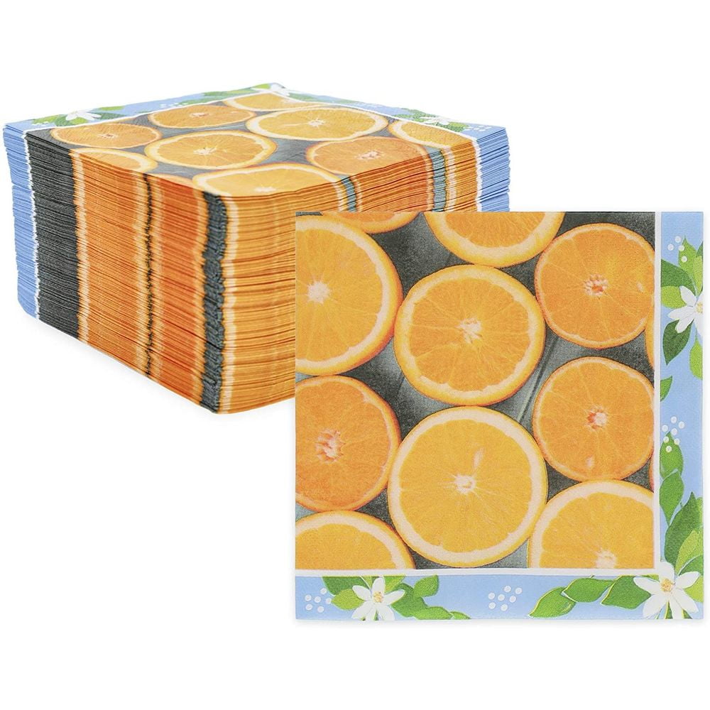 150 ct Orange Paper Luncheon Napkins for Citrus Fruit Summer Birthday