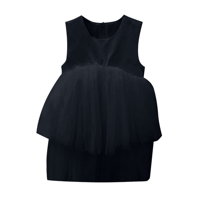Robes pour Filles - Robe de Fête de Mariage Sans Manches à Col Rond en Dentelle pour Filles