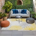 thumbnail image 2 of Yellow White Outdoor Rug for Patio/Deck/Porch, Non-Slip Large Area Rug 5 x 8 Ft, Abstract Grey Chrysanthemum Flower Floral Indoor Outdoor Rugs Washable Area Rugs, Reversible Camping Rug Carpet Runner, 2 of 8