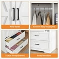 thumbnail image 6 of Blotout 2 Door Farmhouse Armoire Wardrobe Closet With 2 Drawers, 70" Tall Wooden Wardrobe Cabinet with Hanging Rod and Adjustable Shelves for Bedroom, White, 6 of 8