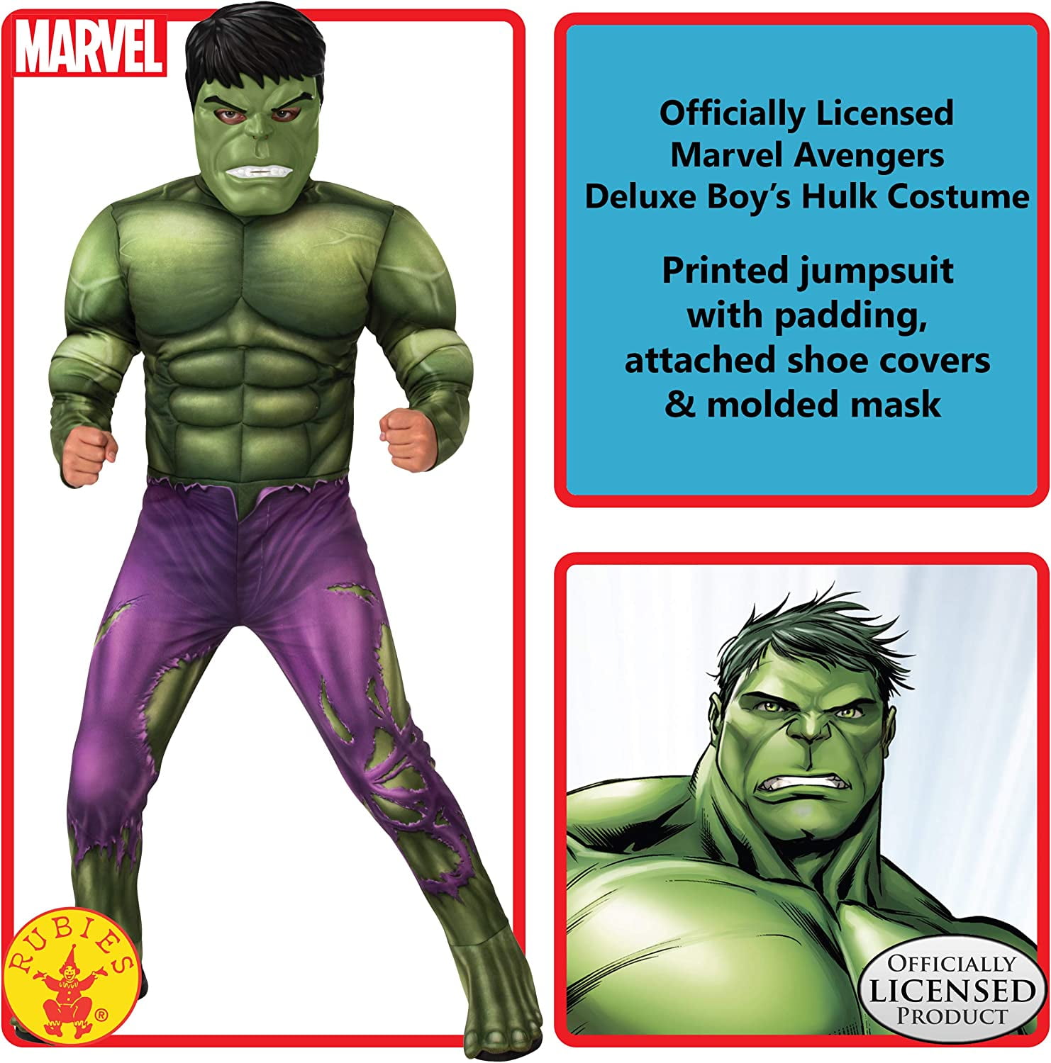 Hulk Avengers Deluxe Boys Costume Hulk Avengers Deluxe Boys Costume
