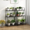 thumbnail image 4 of Soporte para Plantas Exterior, Estante para Plantas de Metal de 3 Niveles, Estante para Flores de Interior y Exterior, Mueble para Plantas Organizador para Patio, Jardín, Negro, 4 of 7