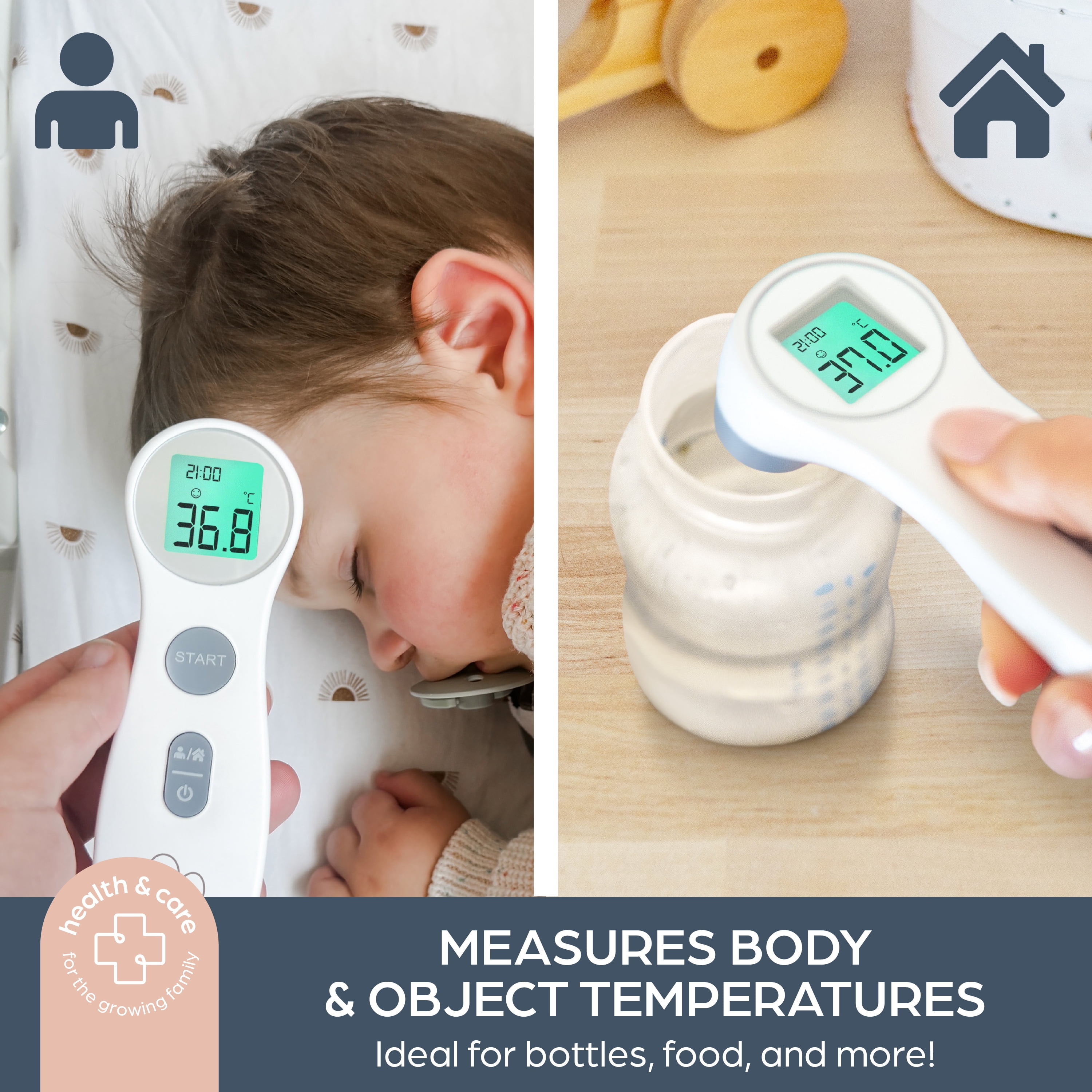 Dreambaby® Touchless Non Contact Digital Infrared Forehead Thermometer - Fever Temperature Scanner - for Baby and Adults (with Object Mode Switch Option)