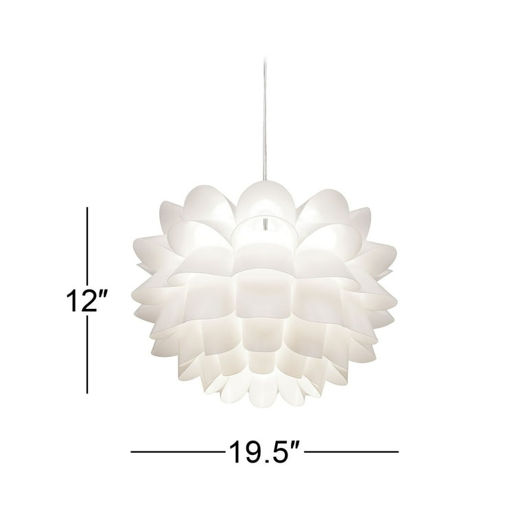 Possini euro design white flower pendant light on sale wide modern fixture for kitchen island dining room
