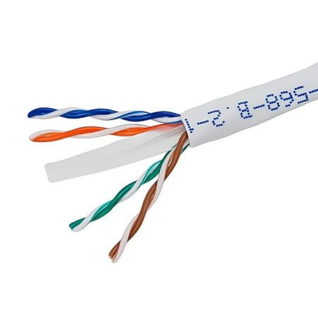 Monoprice Cat6 Ethernet Bulk Cable - Network Internet Cord - Solid, 500Mhz, UTP, CMR, Riser Rated,  Pure Bare Copper Wire, 23AWG, 500ft,