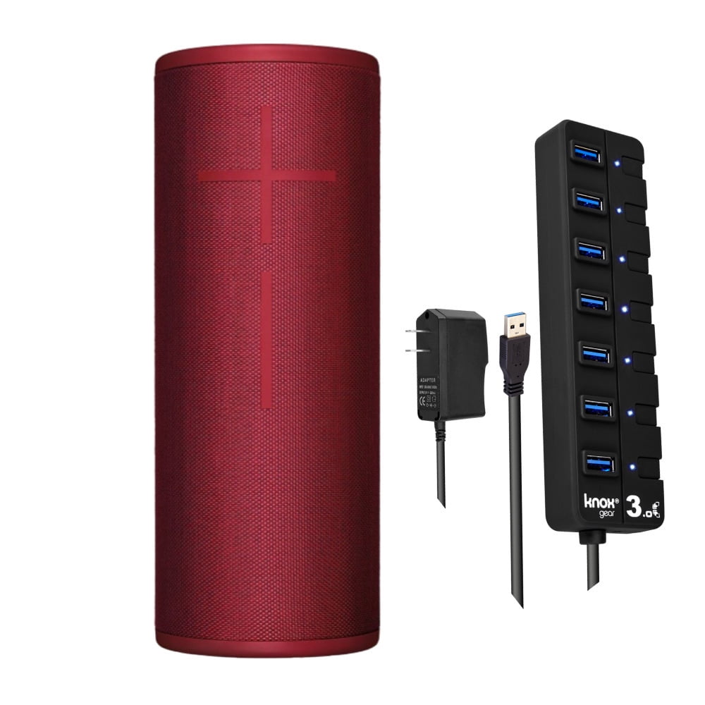 Ultimate Ears MEGABOOM 3 Wireless Bluetooth Speaker (Red) and USB 3.0