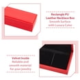 thumbnail image 5 of 1pc Rectangle PU Leather Necklace Storage boxes with Velvet Inside Crimson 22x5.6x3.6cm 1pc, 5 of 7