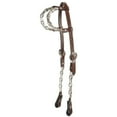 thumbnail image 4 of Schneiders Two Ear Silver Plated Concho Western Show Headstall | Dark Oil | Full Horse, 4 of 5