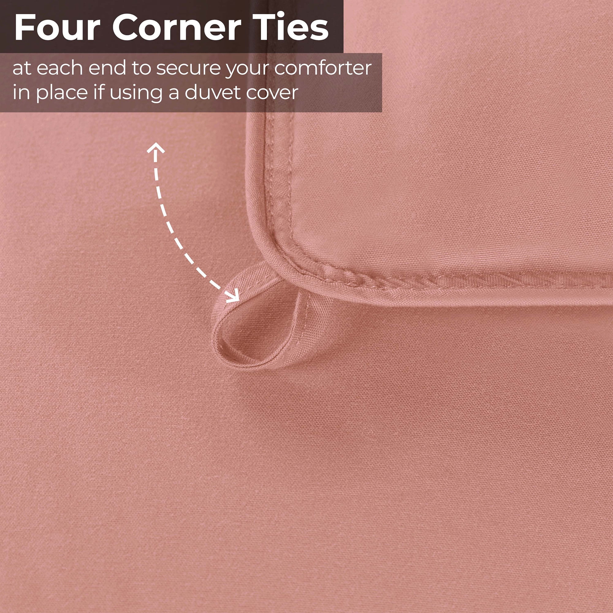 Superior Solid Comforter Down Alternative Bedding, Full, Blush