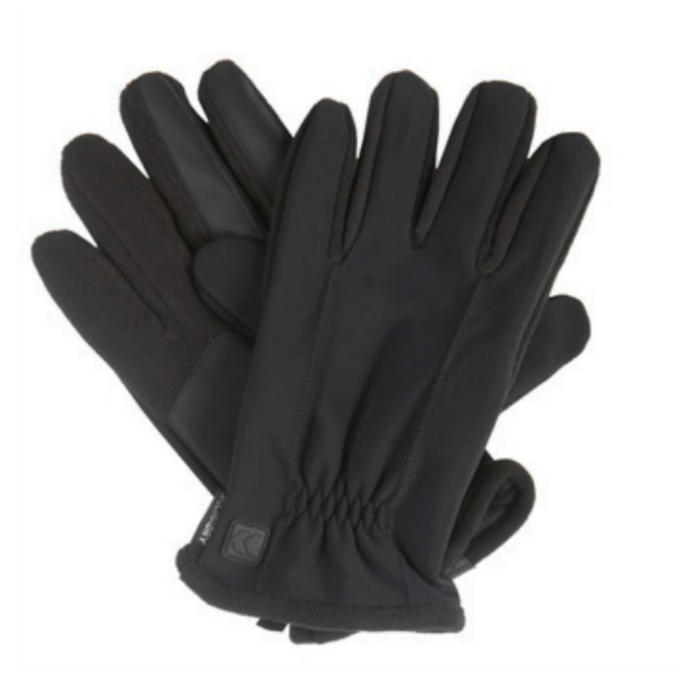 Isotoner Isotoner Mens Waterproof Black Ultra Dry Stretch Fit Gloves