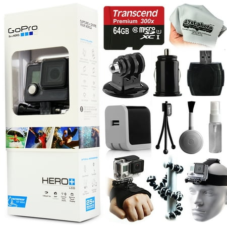 Buy GoPro HERO+ LCD Camera Camcorder (CHDHB-101) with Starter Accessories Kit includes 64GB Card + Home...