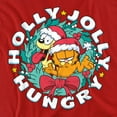 thumbnail image 2 of Garfield And Odie Christmas Holly Jolly Hungry Unisex Adult T Shirt, Red, 2X-Large, 2 of 5