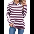 thumbnail image 2 of Camisas de Larga para Mujer, Sudaderas con Capucha y Bolsillo Tipo Canguro, Sudaderas de Otoño. Rojo Púrpura M, 2 of 9