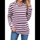 thumbnail image 2 of Camisas de Larga para Mujer, Sudaderas con Capucha y Bolsillo Tipo Canguro, Sudaderas de Otoño. Rojo Púrpura XL, 2 of 9