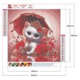 thumbnail image 2 of Pintura de diamante 5D DIY taladro redondo completo rosas de gato real Wdftyju 30x30cm blanco, 2 of 9