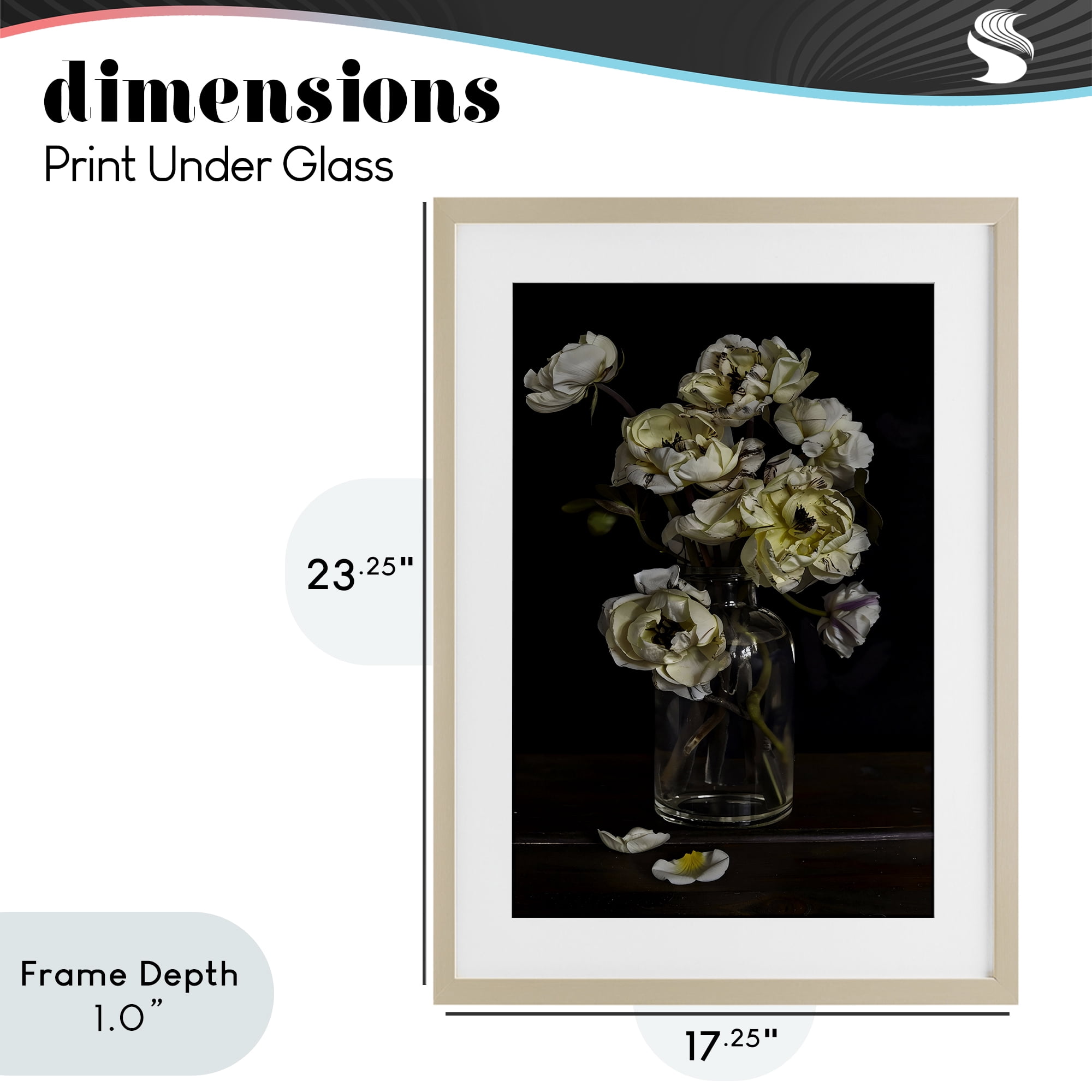Stupell Industries Elegant Arrangement of Cream Blossoms Birch Framed Print Under Glass, design by Creative Studio