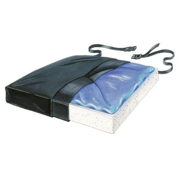 SkiL-Care Sittin' Pretty™ Bimini Blue Gel-Foam Cushion, 18"W x 16"D x 2.5"H