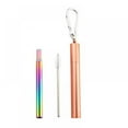 thumbnail image 2 of Bangus Stainless Steel Telescopic Straw, Adjustable Metal Straw with Case, Collapsible Metal Cleaning Brush, Keychain Clips Included, 2 of 4