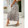 thumbnail image 4 of jinghuiyue Women’s Summer Boho Floral Printed Elastic High Waist Maxi Skirt Flowy Swing Casual A Line Beach Long Skirts L, 4 of 8