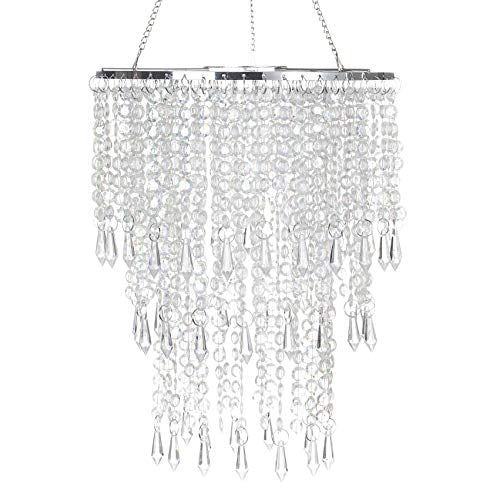 Sparkling Iridescent Beaded Chandeliers, Crystal Chandelier With Drum Shaders