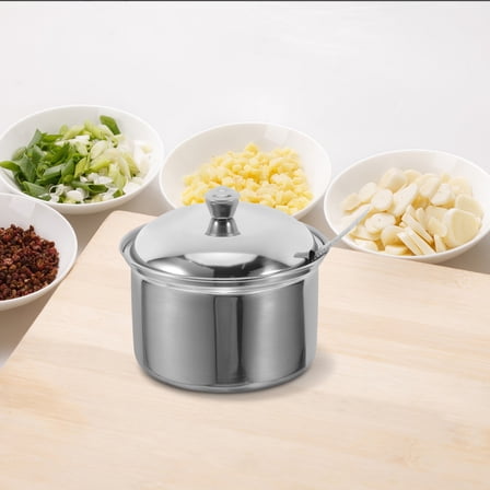 KONTONTY Stainless Steel Sugar Bowls with Lid, 1 Set for and Elegant Serving