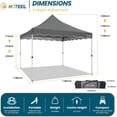 thumbnail image 3 of SANOPY 10 x 10 ft Pop-up Canopy Tent, Outdoor Straight Legs Instant Canopy - Gray, 3 of 7