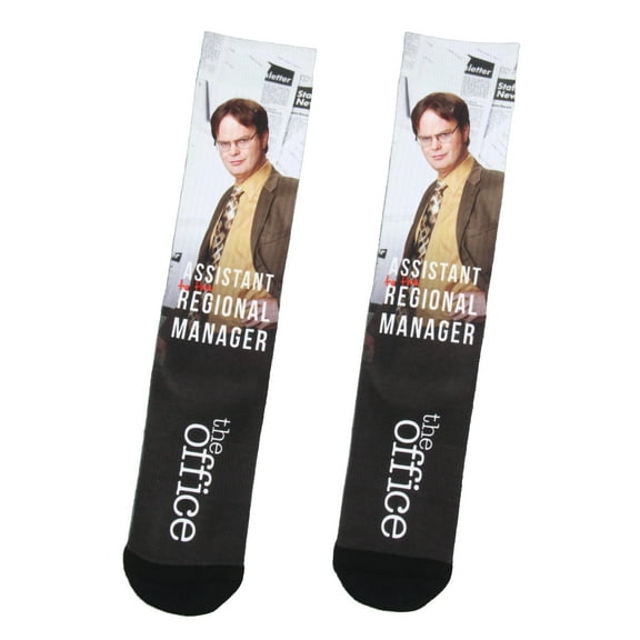 The Office Men's Dwight Schrute Assistant To The Regional Manager Sublimated Adult Crew Socks 1 Pair