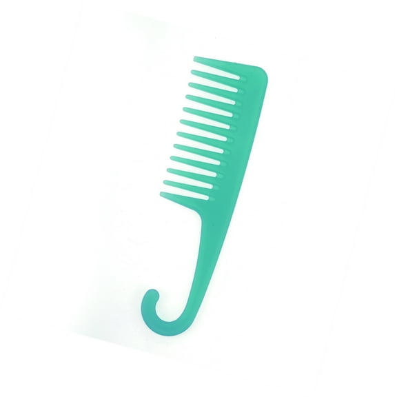 Vocoste 1 Pc Translucent Large Bend Wide Tooth Comb for Curly Thin Hair Plastic Green