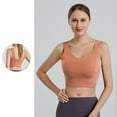 thumbnail image 2 of KHONTS Women's Long Line Sports Bra Racerback Workout Medium Impact Yoga Tank Tops Orange XL, 2 of 6