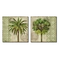 thumbnail image 1 of Tropical Verde Palms on a Decorative Patterned Background; Two 12x12in Prints, 1 of 1