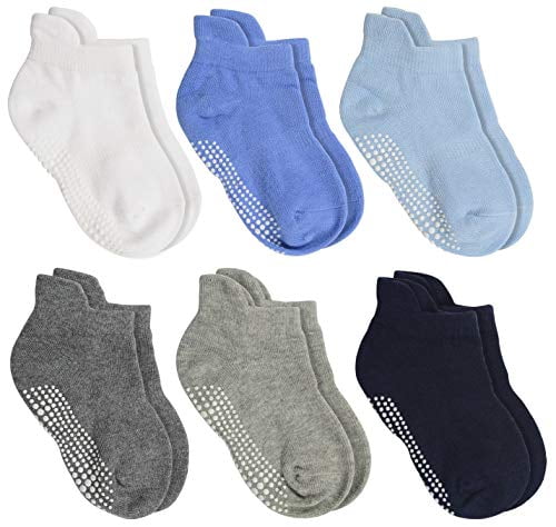 Aminson Anti Slip Non Skid Ankle Socks With Grips for Baby Toddler Kids 