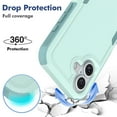 thumbnail image 3 of Decase Heavy-Duty Rugged Case for iPhone 16,Dual Layer Military Grade Drop Protection Anti-Fingerprint Anti-Scratch Hard Back Cover Silicone Bumper Shockproof Protective Case for iPhone 16,Mint, 3 of 5