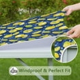 thumbnail image 6 of Yellow Lemon Fruit Slices Blue Pattern Square Fitted Tablecloth with Elastic Edge,Square Table Cover,Washable Elastic Table Cover for Home Kitchen Party Decor 36"x36", 6 of 6