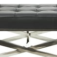 thumbnail image 4 of DecMode Leather Bench with Stainless Steel Supports, Black, 4 of 7