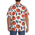 thumbnail image 3 of Balery Hand Drawn Tomatoes Camisa Casual de Manga Corta con Botones para Hombre, Texturizada, Estilo Cubano, para Playa, Verano-Large, 3 of 5