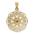 thumbnail image 3 of 14k Gold Two-tone Yellow and Rose Polished in Round Filigree Charm Pendant, 3 of 4