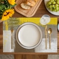 thumbnail image 4 of Yellow Brown Placemats Set of 4, Abstract Blue White Vintage Oil Painting Placemats for Dining Table, Place Mats for Kitchen Tabletop, Waterproof Wipeable Dining Table Mats Set, 4 of 9