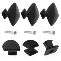 HOMEMAXS  6 Pcs Bathroom Knobs for Cabinets Replacement Handles Black