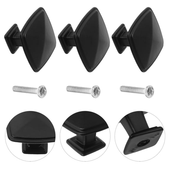 HOMEMAXS  6 Pcs Bathroom Knobs for Cabinets Replacement Handles Black