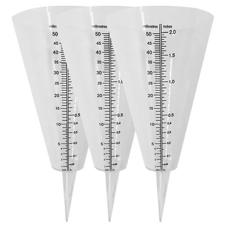 

3pcs Garden Conical Slotted Rain Measuring Cups Clear Color Measuring Cups