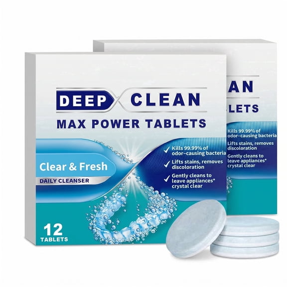 Retainer Cleaning Tablets 2 Pack (24 Count), 99.99% Odor-Causing Bacteria Removal Denture Cleanser for Invisalign, Clear Aligners, Mouth Guard, Night Guard, Removes Stains & Discoloration, Daily Car