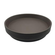 LUXEHOME 8 Inch Plant Saucers for Indoor and Outdoor Gardening, Durable and Sturdy Planter Trays with Extra Thick Base and Enough Depth to Gather Excess Water, Chocolate Color, 10 Pack 7#