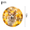 thumbnail image 2 of 12 Inch Wall Clock Battery Operated Silent Clock Decorative for Office, Kitchen, Outdoor, Living Room，Corgi Sunflower Puppy Cute, 2 of 4