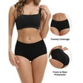 thumbnail image 3 of INNERSY Women's Rayon from Bamboo Period Underwear - High Waist Leakproof Briefs for Heavy Flow, Breathable 3-Pack(S,Black), 3 of 9
