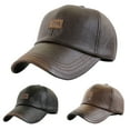 thumbnail image 3 of Autumn Winter Men's Baseball Hat Trendy Leather Adjustable Comfortable Versatile Occasions, 3 of 3