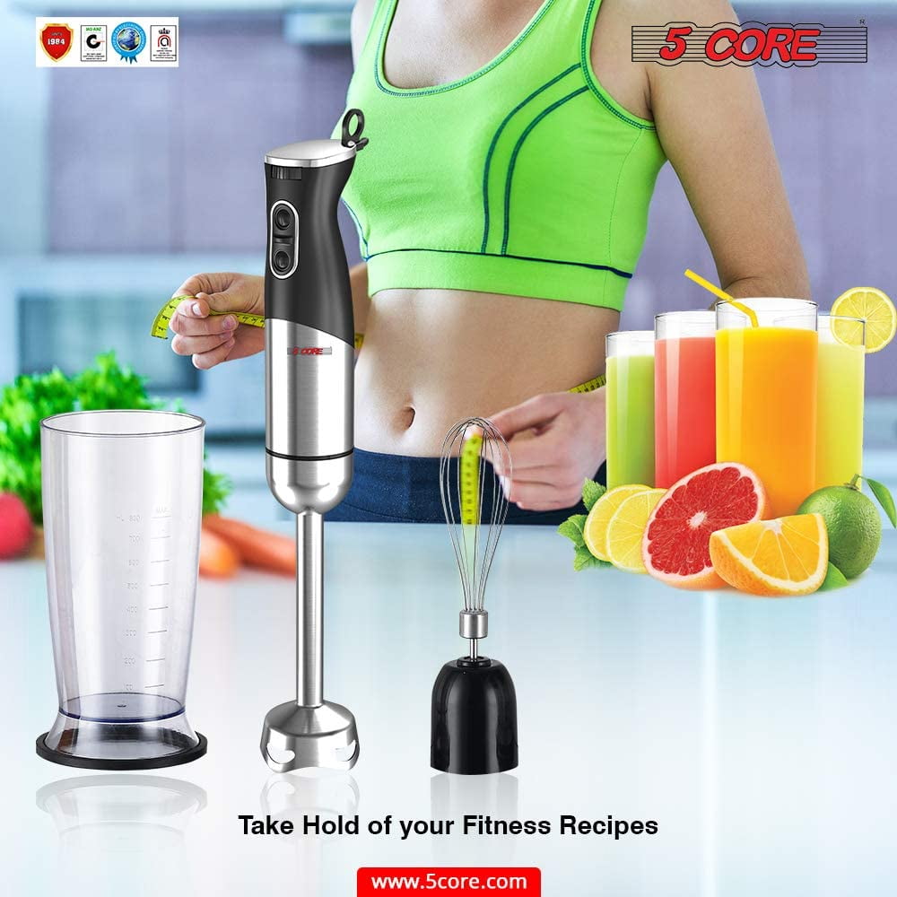 5 Core Immersion Hand Blender 500W Multifunctional Powerful Electric  Handheld Blender 8 Variable speed Emersion Hand Mixer Stick BPA Free HB 1510