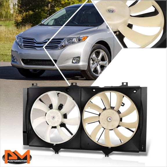 PM PERFORMOTOR for 09-16 Toyota Venza/Camry 2.5L 2.7L OE Style Radiator Cooling Fan Assembly