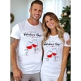 thumbnail image 1 of His & Hers Valentine's Day Cotton Tees - Casual Black Matching Shirts with Wine Glasses Design, Machine Washable, Perfect for Couples, Valentine's Day T-Shirts Tee For Adult, Men, Women, Teen, Teenag, 1 of 8